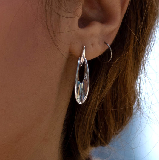 The Cuirass Earrings - Rhodium Plated Sterling Silver