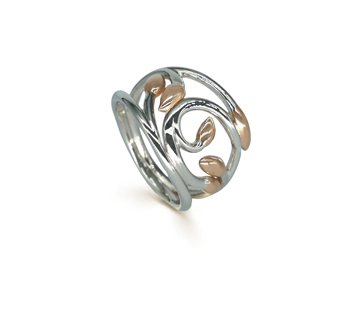 Sun After The Storm Ring - Rhodium and Rose Gold Plated Sterling Silver