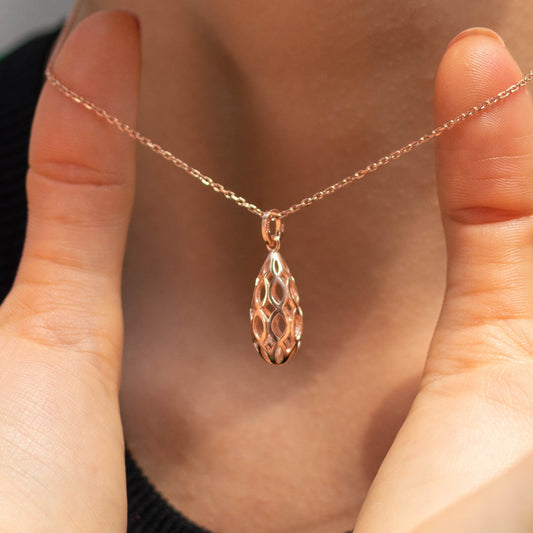Lantern On The Beach Necklace - Rose Gold Plated Sterling Silver