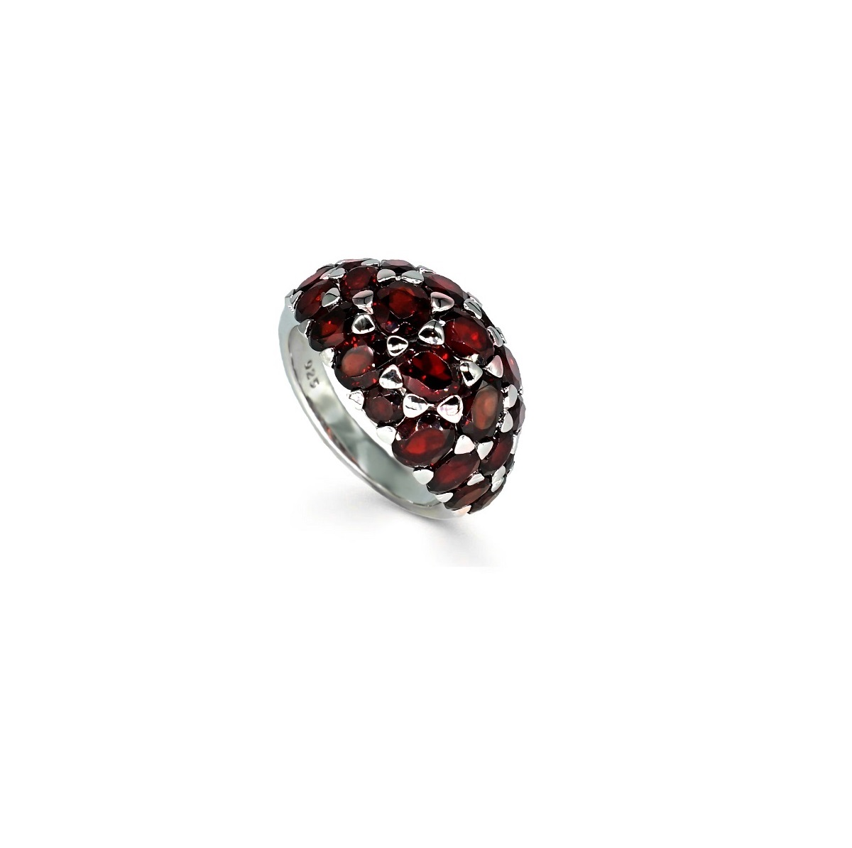 Myth of a Constellation Ring - Rhodium Plated Sterling Silver with Natural Garnet