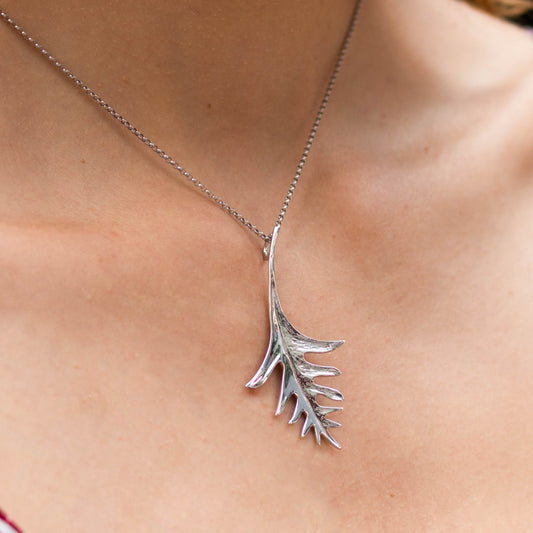 Leaves In The Breeze Necklace - Rhodium Plated Sterling Silver