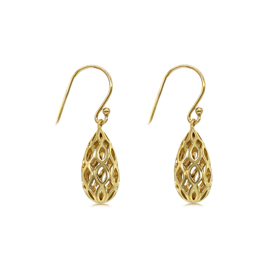 Lantern On The Beach Earrings - Gold Plated Sterling Silver