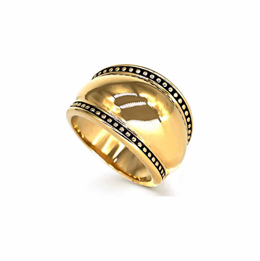 Fountain and Spring Ring - Antique Gold Plated Sterling Silver