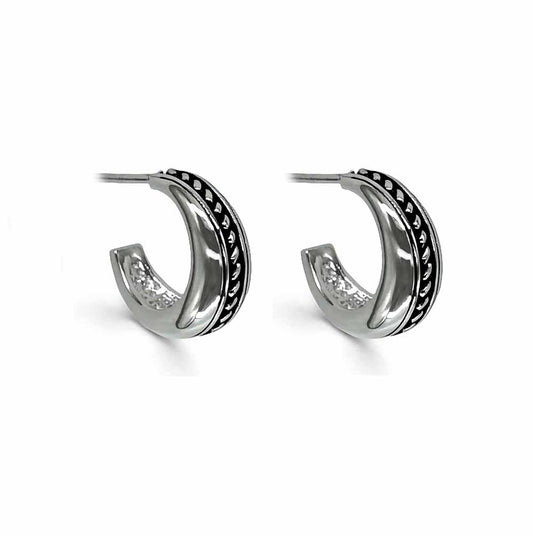 Hit The Road Earrings - Antique Rhodium Plated Sterling Silver